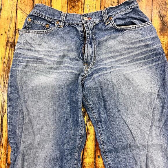 women's Lucky Brand Dungarees sz 31 low rise baggy fit relaxed 2000s stone wash - Picture 6 of 6
